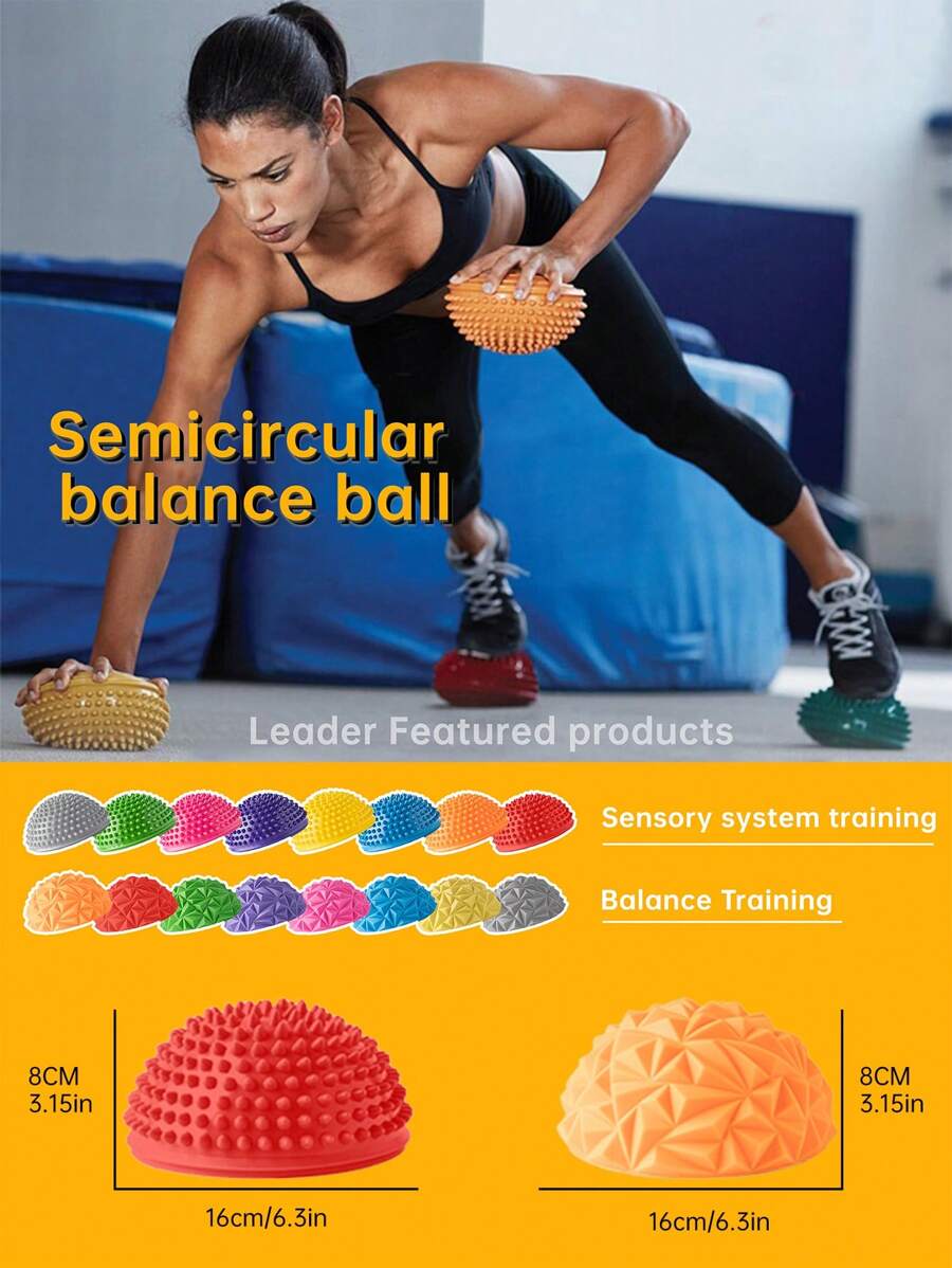 Half Yoga Ball, Balance Training Ball With Anti-Slip Texture. Used For Balance Training, Auxiliary Exercise, Foot Massage, Muscle Relaxation, And Stress Relief Gym Accessories