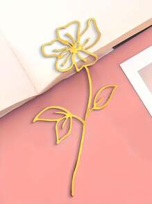 4pcs Rose Flower Metal Bookmarks, Delicate Bookmarks, School & Office Supplies, Suitable For Book Lovers, Readers, Birthday, Holidays, Writers, Friends, Teachers, Students As Stationery Gifts, Hollow-Out Design, Metal Texture