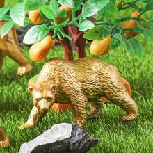 12PCS Mini Wildlife Poultry Animal Model Set, Jungle Animal Farm Playset, Tiger, Lion, Elephant, Giraffe Educational Toys Traveling Birthday Gift Christmas Halloween New Year Gift, Gift For Friends!