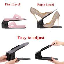 Pack Of 20 Shoe Slot, Adjustable Double Layer Adjustable Shoe Storage Rack With Anti-Slip Design, Saving Space In Wardrobe And Shoe Cabinet - Black - View 3