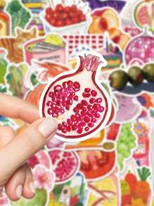 50 piezas Pegatinas artísticas de estilo mediterráneo rosa PVC para decoración de regalos, dibujos animados, scrapbooking, laptop, maleta, guitarra, vaso de agua, estuche de teléfono DIY, útiles escolares, vuelta al cole