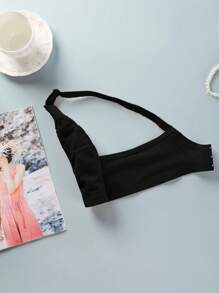 1 pezzo Reggiseno in pizzo traspirante leggero senza ferretto per donna, a coppa intera, sexy e aderente