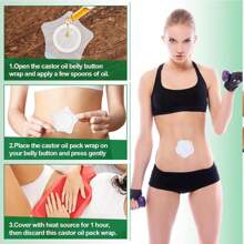 20/60pcs Castor Oil Belly Button Patches - Self-Adhesive And Disposable, Highly Absorbent - White - View 3
