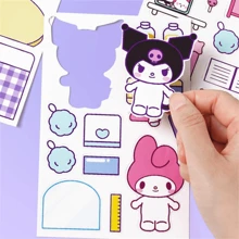 Sanrio (Authorized) Sanrio 1/3pcs Kuromi Quiet Book, Cute DIY Cartoon Handicraft, No Need For Cutting Large Version, Perfect Gift Selection For Melody And Hello Kitty Jade Guigou (Some Are Slightly Different)