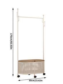 Decoración del hogar, perchero metálico con ruedas para colgar ropa, de estilo crema con motivos de líquenes colgantes, de montaje rápido