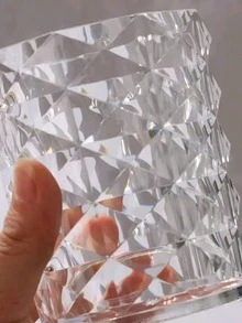 1个透明水晶化妆刷收纳筒，刷架，家用化妆品盒，眉笔，梳子和梳妆台 - 透明 - 查看 7