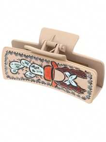 1 件西部复古牛仔仙人掌字母牛头皮革和塑料女士发爪夹，发爪 - 彩色 - 查看 12