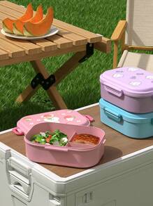 1pc Customized Name Text Cartoon Animal Bento Box With Divided Sealable Compartments, Portable PP Material Microwaveable Lunch Box, Exclusive Meal Container - Multicolor - View 4