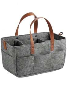 1pc Multipurpose Felt Car Trunk Storage Bag, Fiber Material, Car Storage Bag With Handle, Dust And Moisture Resistant, Practical Car Accessories
