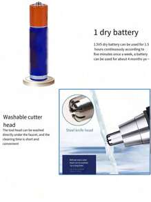 Recortador de vello nasal impermeable unisex - Cuchillas dobles y motor silencioso, eliminación indolora del vello de las orejas y el rostro - Multicolor - Ver 5