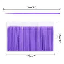 100 支纳米超细纤维棉签，用于精确涂抹眼影和眼线，无香型 PP 材质，超细笔尖，可完美上妆并温和卸妆，包含睫毛延长清洁刷