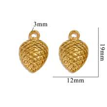 5 Pieces Of 304 Stainless Steel 18k Gold-Plated Vintage Rose Pendant Necklace And Bracelet With Titanium Steel Heart Heart Shape DIY Waterproof Leaf Pendant - Pendant - View 23