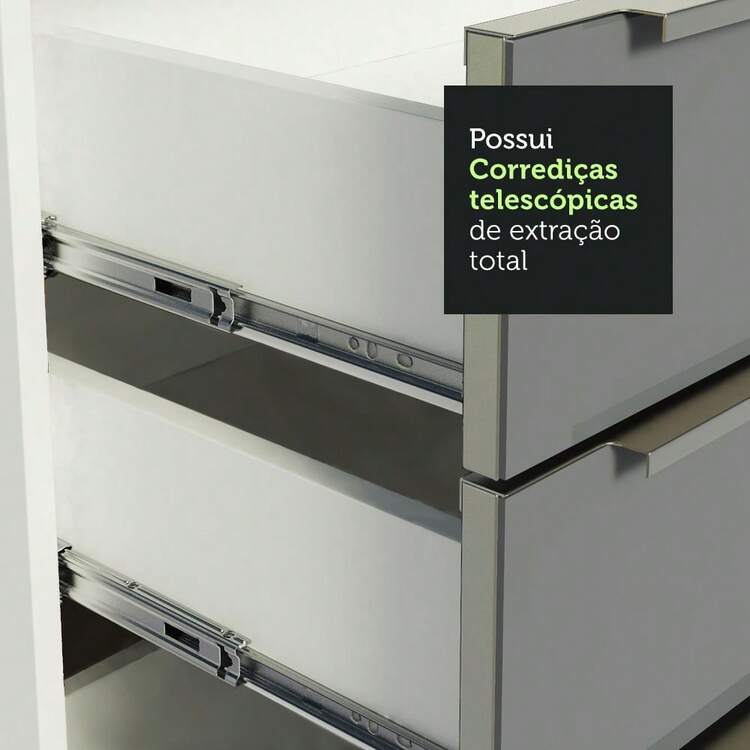 Cocina Integral Completa Modular Madesa Lux 260cm 05 Color Blanco/gris - Blanco y Gris - Añade 6