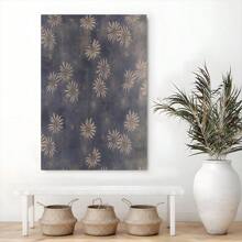 1 Pc Framed Antique Flower Pattern Modern Boho Chic Wall Art Textured Canvas Poster Painting Wall Decor For Bedroom Living Room, Ready To Hang - Burnt Orange - View 4