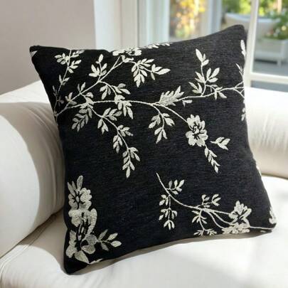 1pc Chenille Luxury Ink Splash Bicolor Bohemian Style Decorative Throw Pillow Cover For Sofa, Living Room, Showroom
