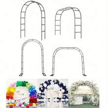 1 set Cenador de metal negro, soporte, arco de jardín, estructura de acero pesado, apto para plantas trepadoras, rosas, verduras, arco de globos, decoración de jardín exterior, opción ideal para decoraciones de boda, fiesta y vacaciones