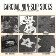 City Comfort Slipper Socks Fluffy Non Slip Warm Fleece One Size Lounge Wear Gift - Grey - View 5