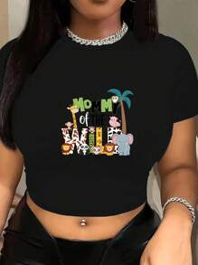 MOMMY OF THE WILD ONE Women's Fashion Short T-Shirt