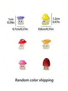 50 件微型树脂卡通风格野生蘑菇雕像，适用于创意微景观装饰、苔藓和绿色植物 DIY 户外花园装饰、学校用品、返校 - 彩色 - 查看 9