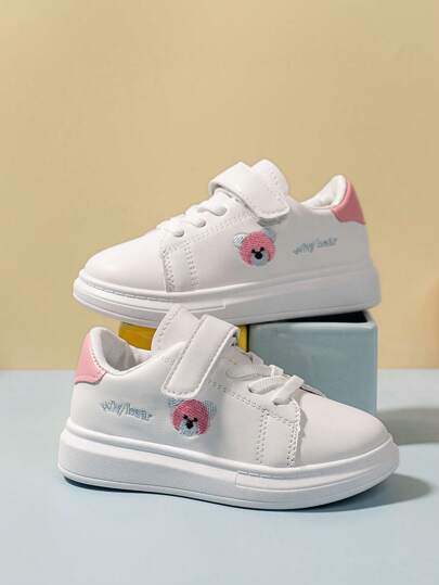 Girls White Sneakers, 2024 Spring/Autumn New Sports Shoes, Children Running Shoes, Elementary Student Breathable Casual Shoes