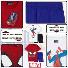 Marvel Spiderman Short Pyjama Set Breathable Loungewear Pack Of 2 Gift - Multicolor - View 5