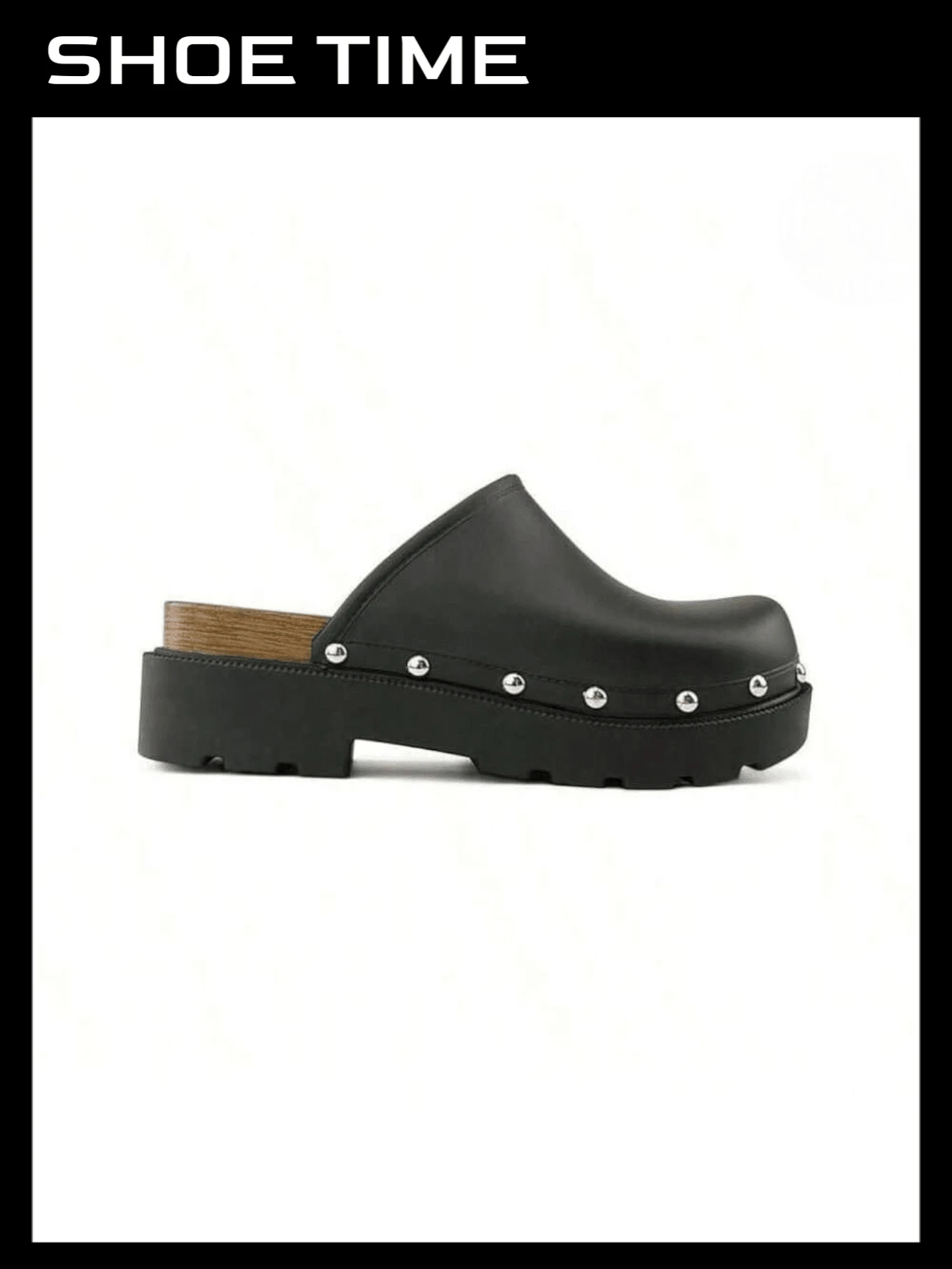 Mule Clog Slip On Platform Closed Toe Sandals - Black - View 1