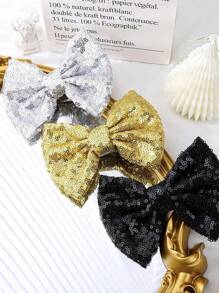 4Pcs Sparkling Sequin Hair Bows Clips - Mesh Bow-Knot Bling Bling Glitter Alligator Hairpin Barrettes For Girls Kids Teens