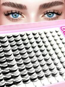 120pcs D-Curl Fairy Eyelash Clusters, 8-16mm Cartoon Eyelash Clusters, D-Curl, Wide Span, DIY Eyelash Extension, Moisturizing Outward Curling Anime Eyelashes, Individual False Eyelash Clusters, Ultra-Thin Invisible Eyelash Band, Eyelash Clusters, Individual Eyelashes, False Eyelashes - D - View 1