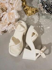 2025 Neue Sommer Mode Plateau-Block-Absatz Sandalen, vielseitige Lässig-Damen Schuhe