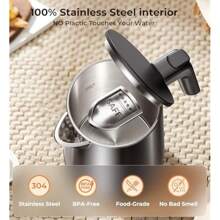 Double-Wall Stainless Steel Electric Kettle With 7 Temperature Settings 1.0L Capacity 1200W Fast Heating Auto Shut-Off And 4H Keep Warm Classic Design Inspired By Contemporary Art