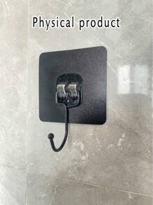 10pcs/5pcs Black Highly Sticky Adhesive Hooks, No Drilling Transparent Wall Hooks, Suitable For Kitchen, Bathroom, Closet, Able To Hold Heavy Items, Multi-Purpose, Economic & Practical, Towel Bar, Bedroom Wall Decor, Coat Rack, Hooks, Back To School, Shelves, Organization & Storage, Key Rack, Key Holder Wall, Key Hanging Rack, Sticky Hooks, Door Hanging, Bedroom Room Decor, Kitchen Accessories