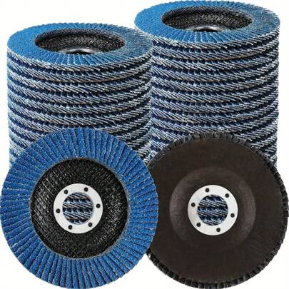10 đĩa mài góc 4-1/2", độ nhám 60/80, loại bỏ rỉ sét và đánh bóng kim loại, miếng mài mòn, màu xanh lam