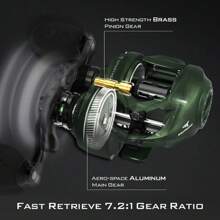 KastKing Spartacus I.I Baitcasting Fishing Reel, Spinning Fishing Reel,Reel Combo,6oz Ultralight Baitcaster Reel,Spinning Super Smooth With 17.6 LB Carbon Fiber Drag, 7.2:1 Gear Ratio, 39mm Palm Perfect Lower Profile Design - 7'3''/ 快速-中重型/3000 捲軸-2pcs - 查看 6