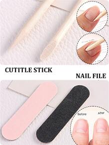 20 件便携式指甲清洁套装，粉色和黑色双面迷你指甲锉和角质层棒美甲用品修脚工具美甲用品，美甲用品，美甲工具，美甲工具，返校，指甲，按压指甲的美甲工具 - 彩色 - 查看 3