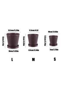 1pc/3pcs Thickened Bamboo Woven Round Planter Pot With Tray For Indoor Plants, Succulents And Philodendrons Gifts Birthday Graduation