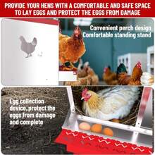 Metal Chicken Nesting Boxes, Heavy-Duty Galvanized Steel Egg Laying Box With 8 Compartments, Wall-Mountable Design For Poultry Coops, Without Stand - Red - View 4