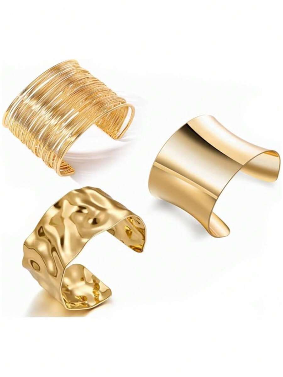 Fashionable Simple Personalized Thick Cuff Women's Daily Accessories, Punk Style Jewelry Suitable For Holidays And Gifting