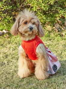 Multicolor Floral Dress Pet Clothes, Fashionable & Elegant Dress, Comfortable & Breathable All Season Dog & Cat Apparel, Soft & Skin-Friendly 1 Piece, Puppy & Kitten Clothes - Multicolor - View 4