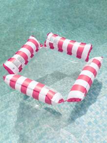 1pc Inflatable Single-Person Foldable Straight Striped Quad Tube Float Bed - Multicolor - View 15