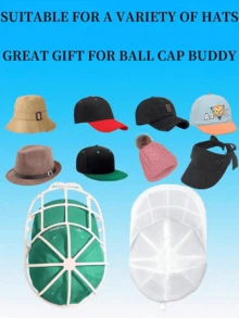 Jaula lavadora de sombreros para lavadora, soporte limpiador de gorras para gorras de béisbol, organizador y soporte para lavar sombreros en lavaplatos, solo bolsas, sin estante de almacenamiento