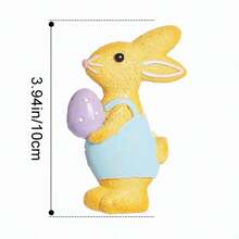 Adornos colgantes para árbol de Pascua, lindos conejitos de jengibre de resina, adornos primaverales para fiestas en casa, suministros de decoración navideña. - Multicolor - Ver 8