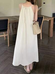 新款法式宽松吊带背心连衣裙，修身休闲连衣裙