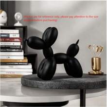 1 pieza Estatua de perro globo de resina, decoración moderna del hogar para sala de estar, dormitorio, estantería, escritorio, estatua de arte animal minimalista, mejor regalo