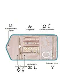 1pc Portable High-End Jewelry Storage Bag For Necklace, Earrings, Rings, Bracelets And Accessories - Multicolor Portable Jewelry Storage Bag - View 4