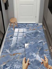 10pcs Marble Patterned Thick PVC Waterproof Anti-Oil Floor Stickers Decals - Multicolor - View 1