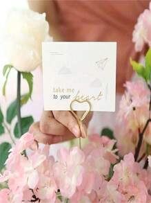 10/20/40 piezas Clips metálicos para ramos de flores, clips dorados con forma de flor y corazón para fotos, soportes de foto, ideales para bodas y fiestas de cumpleaños
