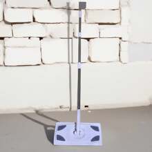 1pc Japanese Style Disposable Dust Collection Mop With Detachable Static Dust Sheets, Slouchy Dusting Paper Mop With Iron Rod Handle - Grey - View 11