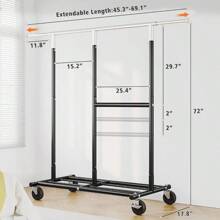 Heavy Duty Clothes Rack Load 405 LBS, Metal Garment Rack, Clothing Racks For Hanging Clothes With Wheels, Rolling Commercial Portable Rack, Gold