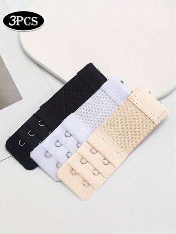 1/3pcs Bra Extender Hooks -Elongated 2 Hook Bra Strap Extender Comfortable Adjustable Elastic Non-Slip Bra Straps Underwear Bra Extension Buckle Bust Bra Back Buckle Lingerie Accessories Suitable For Travel And Outdoor Activities Summer Cooling,Beach,Travel