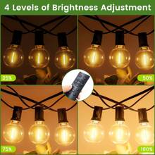 GerTong Outdoor Garden Festoon LED String Lights - Outside Light Mains Powered LED Bulbs 100ft/30M Shatterproof Waterproof Electric Lighting Backyard Party Cafe Patio Pergola Gazebo Balcony Bistro - 100ft/30M - View 1